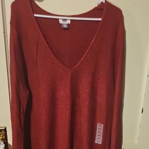 Old Navy Women's Deep Red V-Neck Sweater